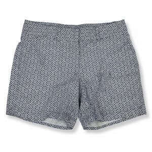 LOFT Linen Blend Printed Shorts Size 2 Navy & Cream Summer